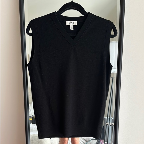 COS Sweaters - COS Black Sleeveless V-Neck Vest